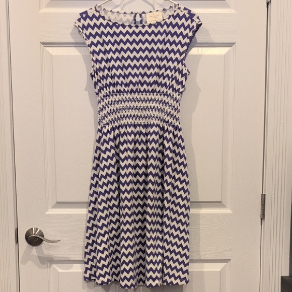 NWOT Kate Spade Purple and White Chevron Dress